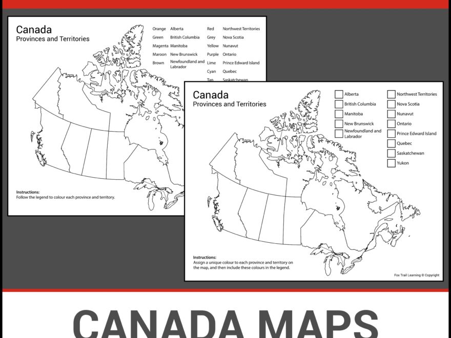 Printable Canada Maps Learn Provinces Territories Label And Identify Geography Lesson No Prep Worksheets Etsy
