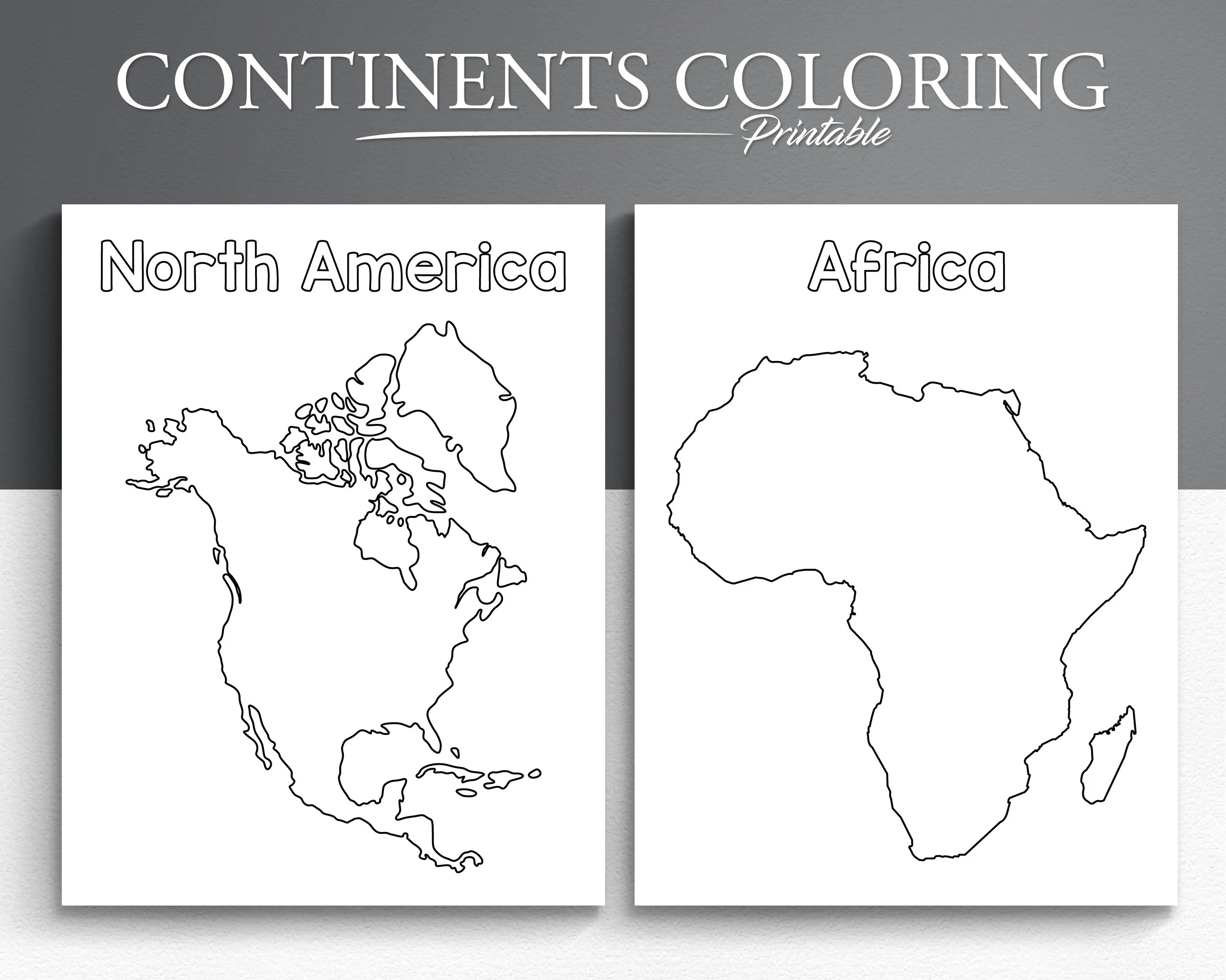 Continents Blank Map For Kids Printable
