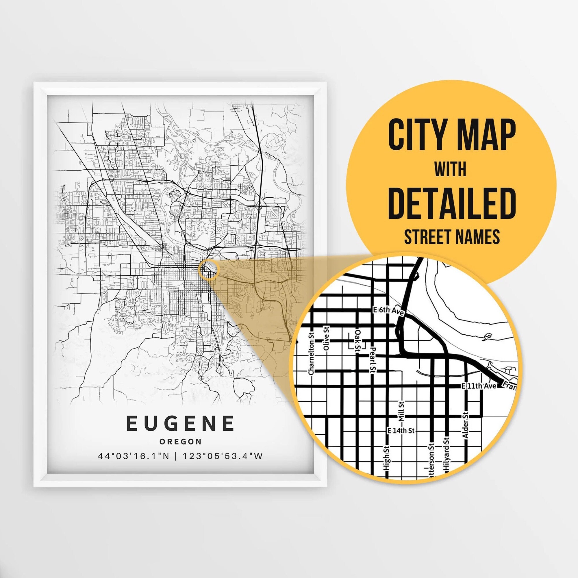 Printable Map Of Eugene Oregon