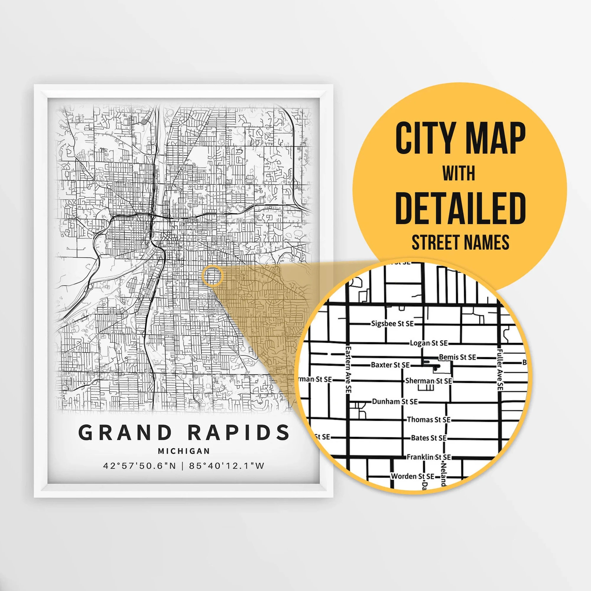 Grand Rapids Michigan Area Printable Map Grand Rapids Michigan Area Printable Map