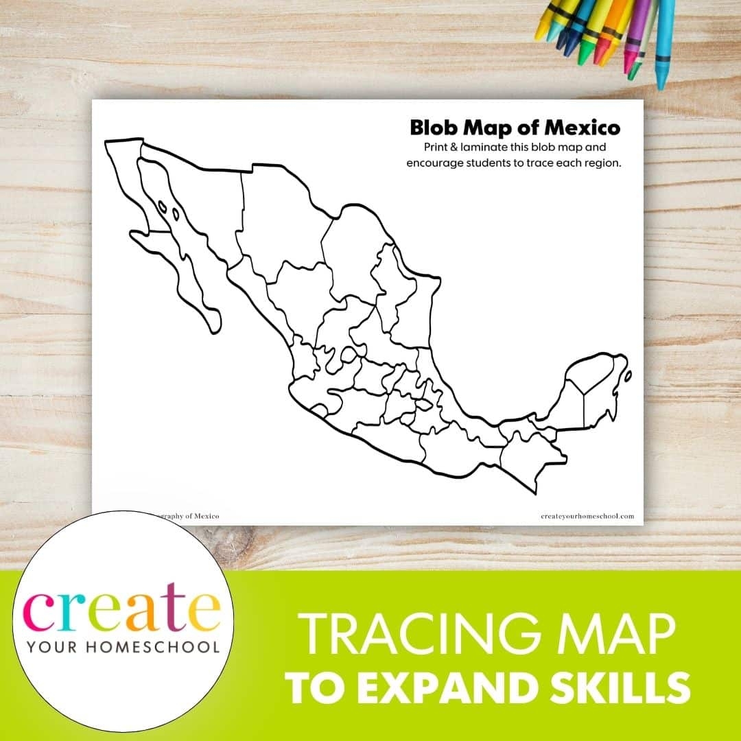 Printable Blank Mexico Map