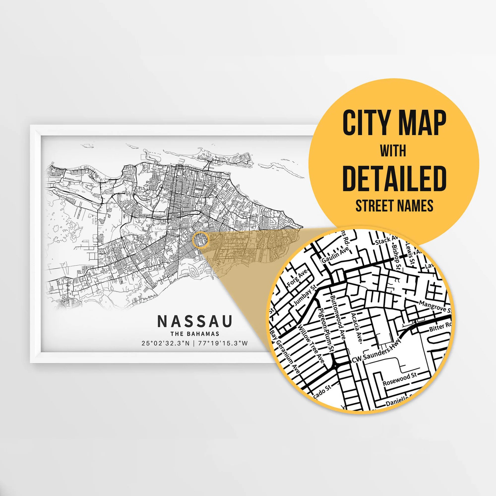 Nassau Bahamas Printable Map