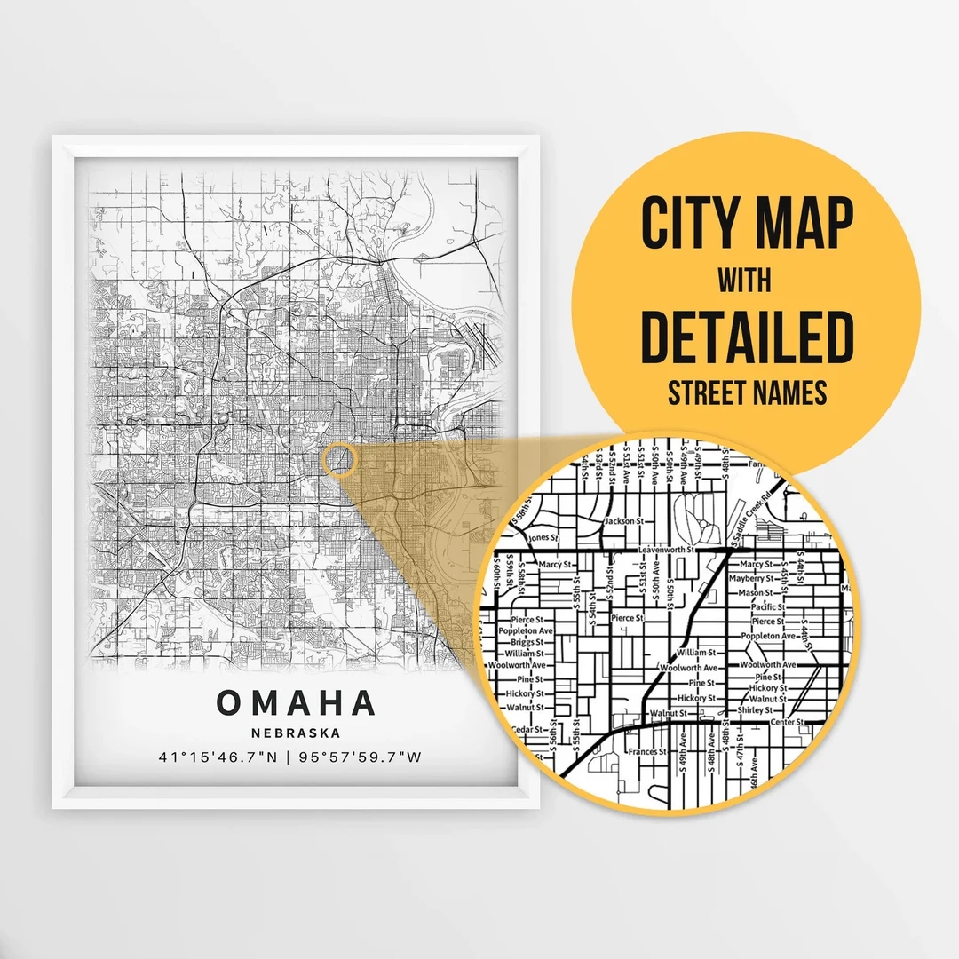 Omaha Map Printable To Learn Main Streets