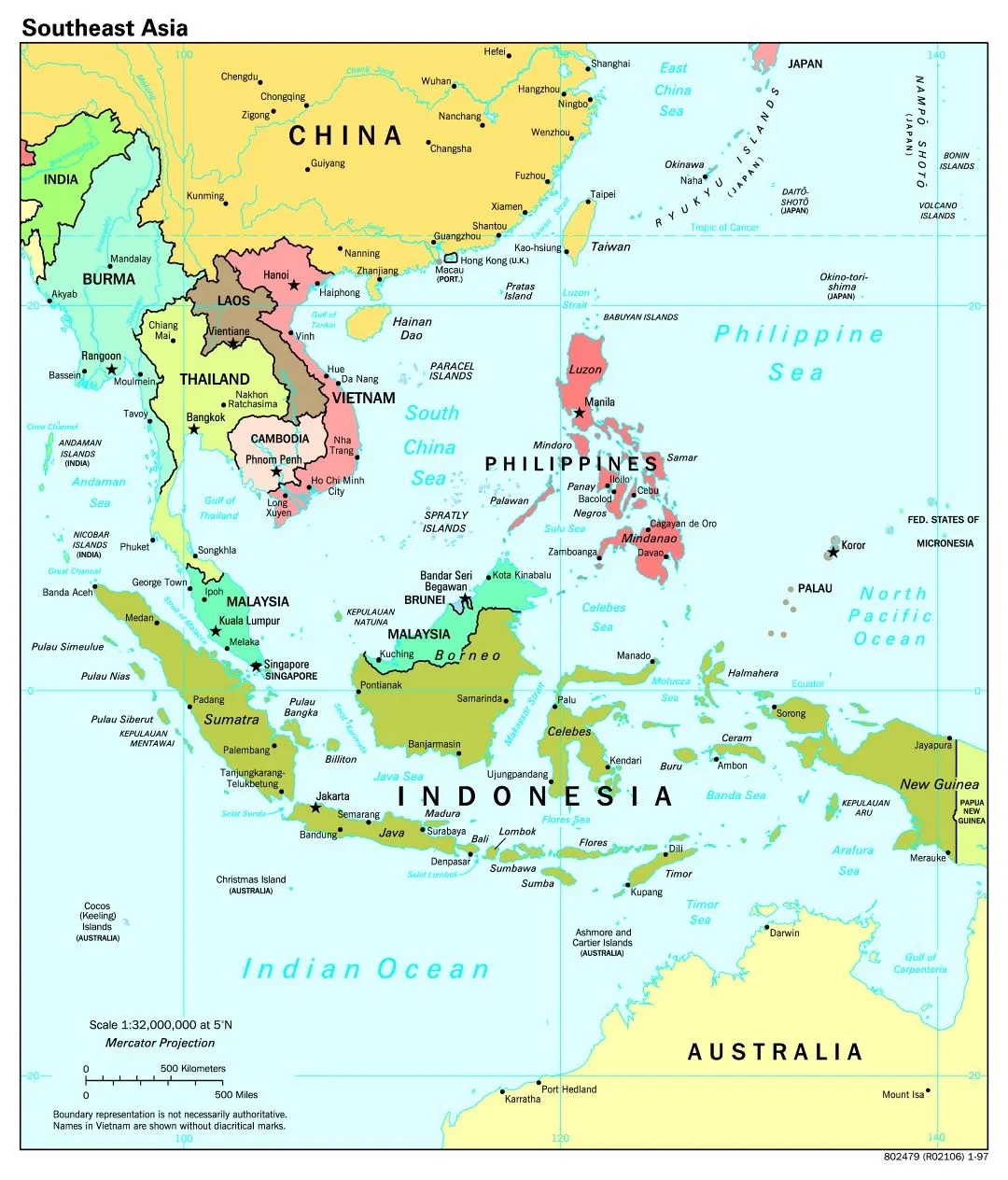 Printable Map Of Se Asia