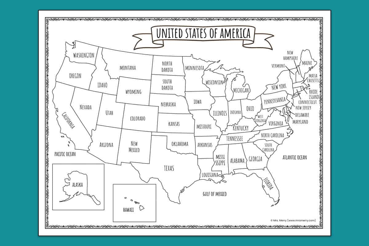 Blank United States Map Printable