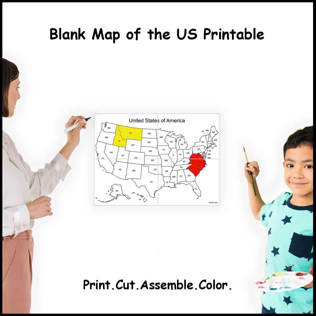 Large Printable Blank United States Map