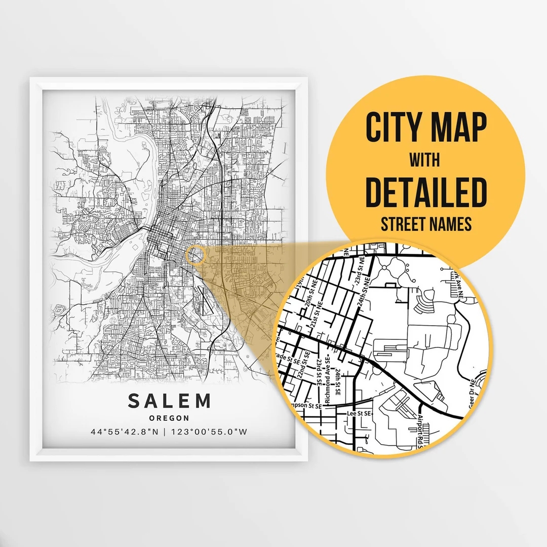 Printable Map Of Salem Oregon Printable Map Of Salem Oregon