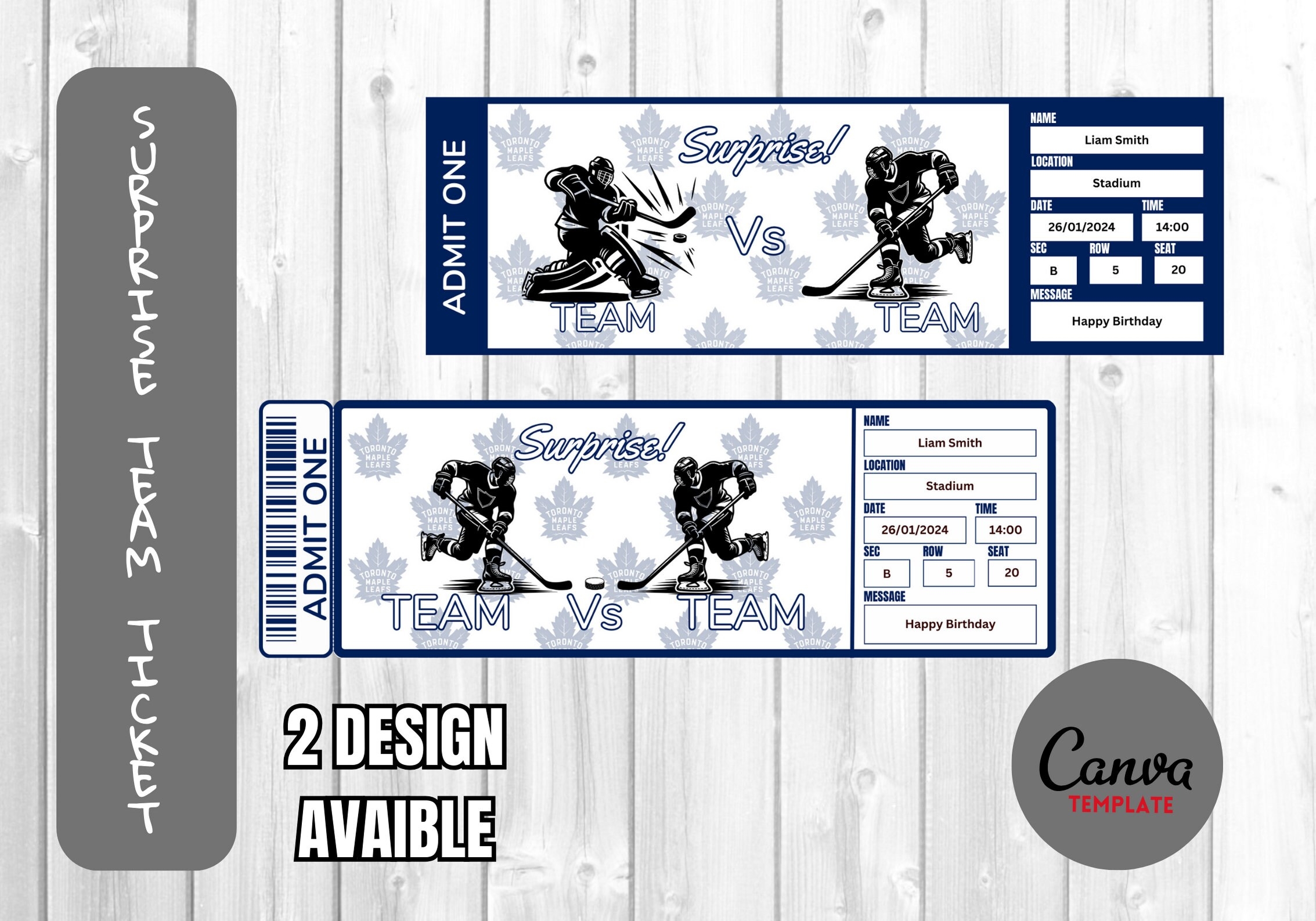 Toronto Maple Leafs Tickets Printable