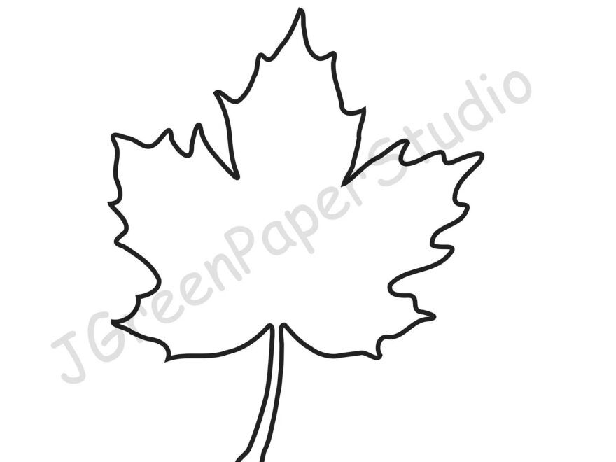 Printable Maple Leaf Template PDF Digital Download Leaf Autumn Fall Thanksgiving Kids Coloring Page Scrapbooking Crafts Stencil 7 Inch Leaf Etsy Finland