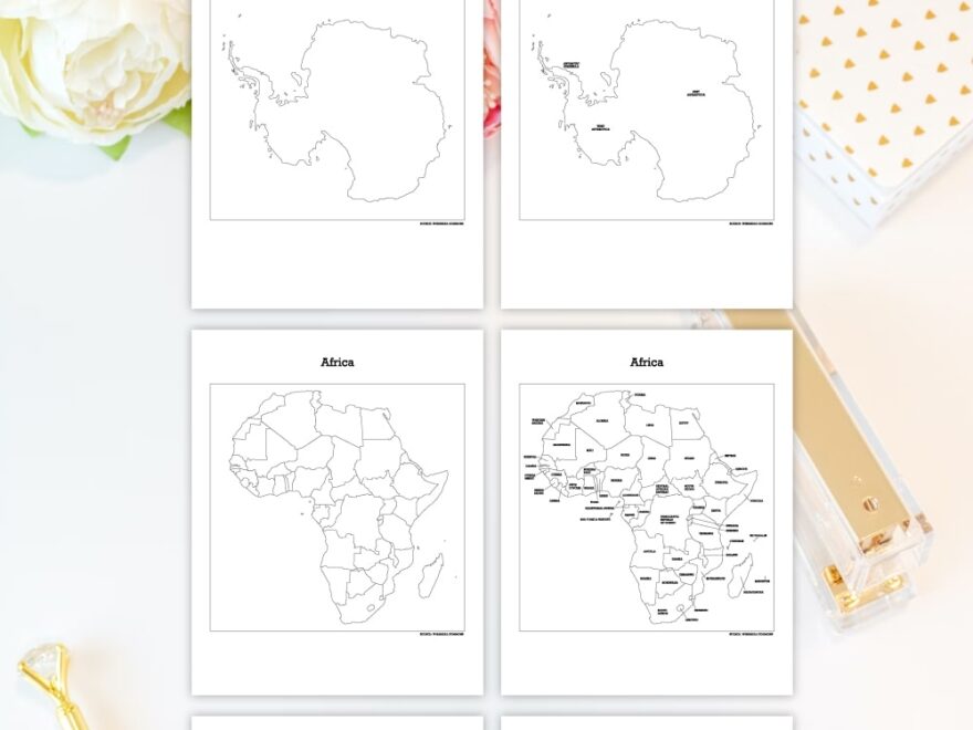 Printable Maps Of Africa Greenland And Antarctica Messy Momma Crafts
