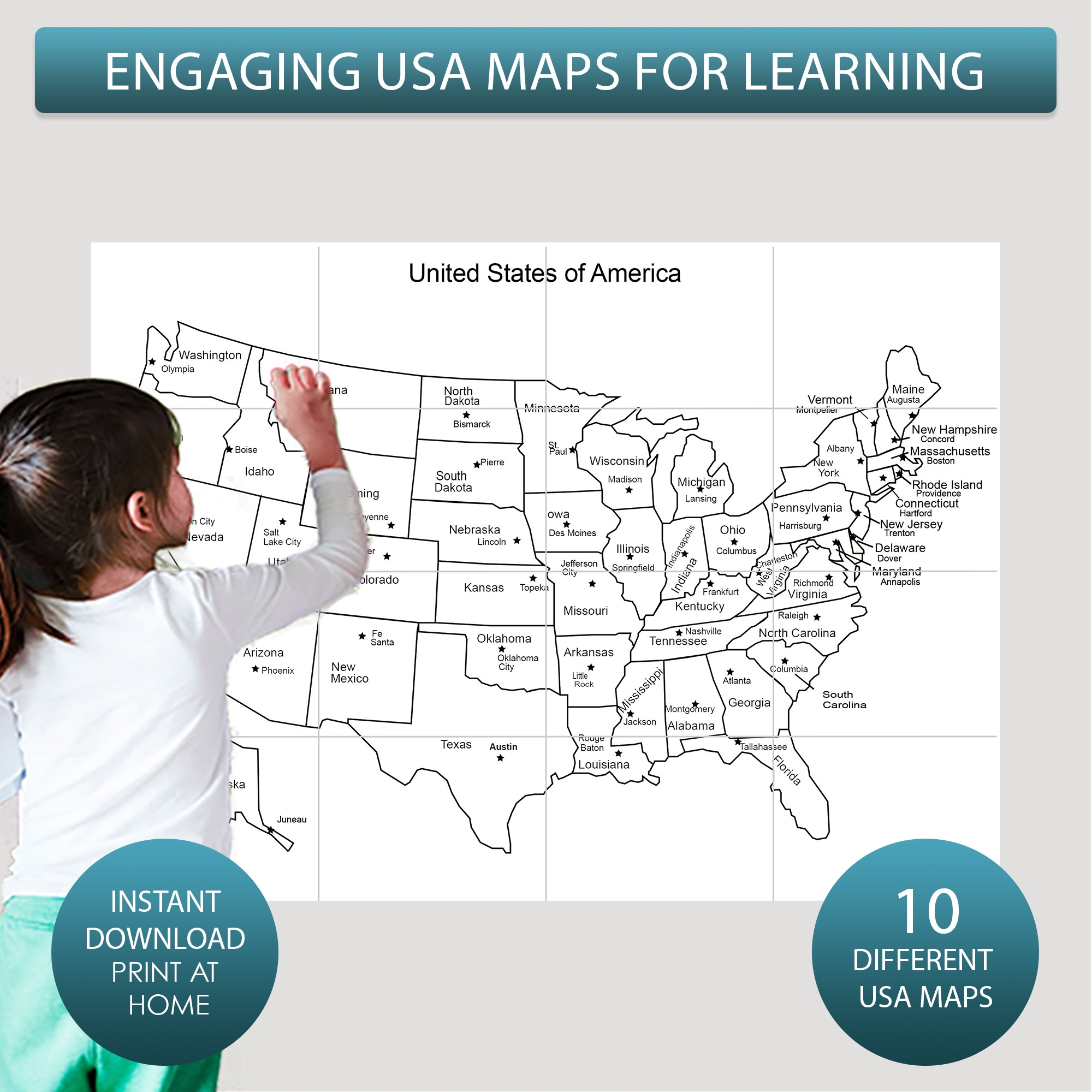 Us Map Worksheets Printable