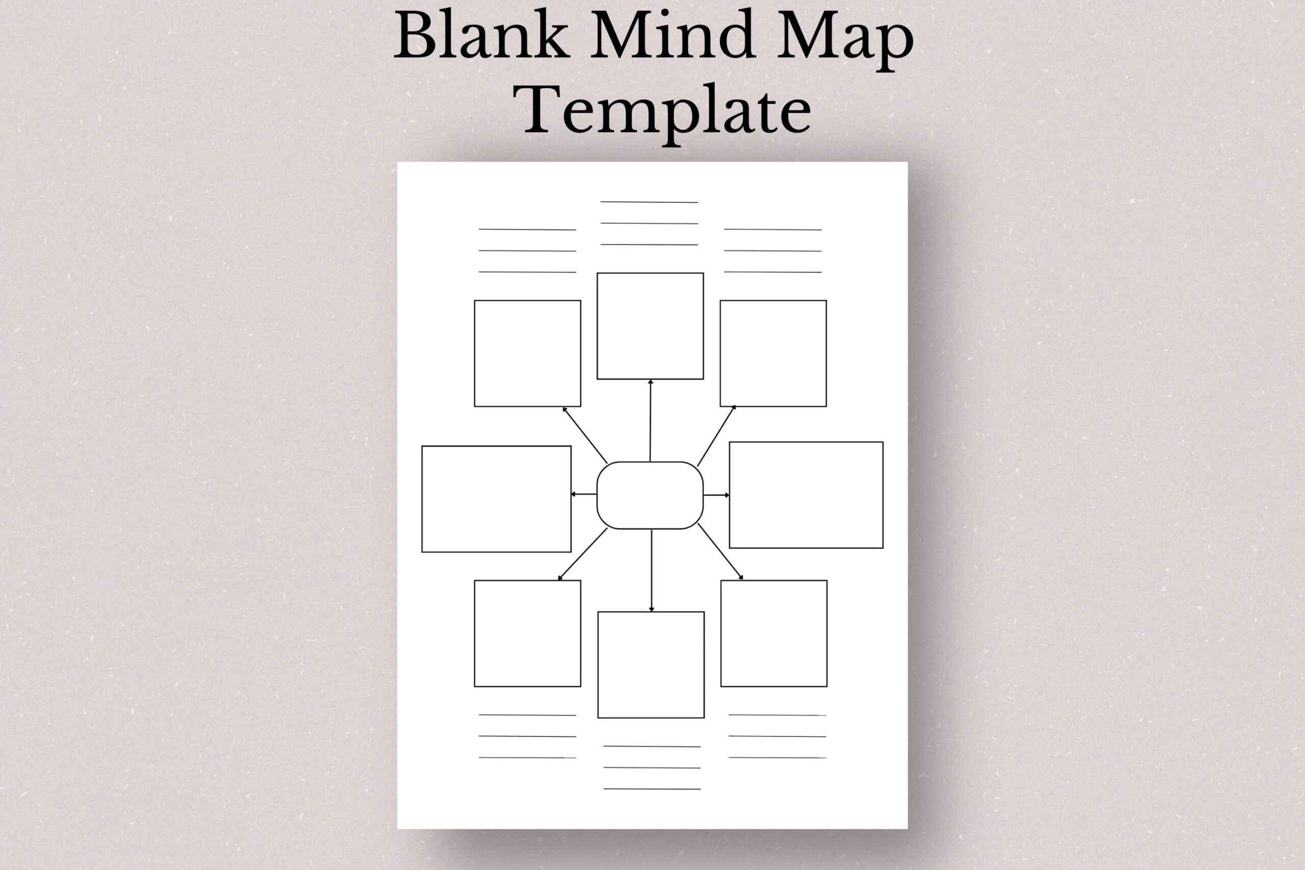 Printable Mind Map Template Concept Map Template Blank Mind Map Blank Study Notes Mind Map Concept Map Etsy