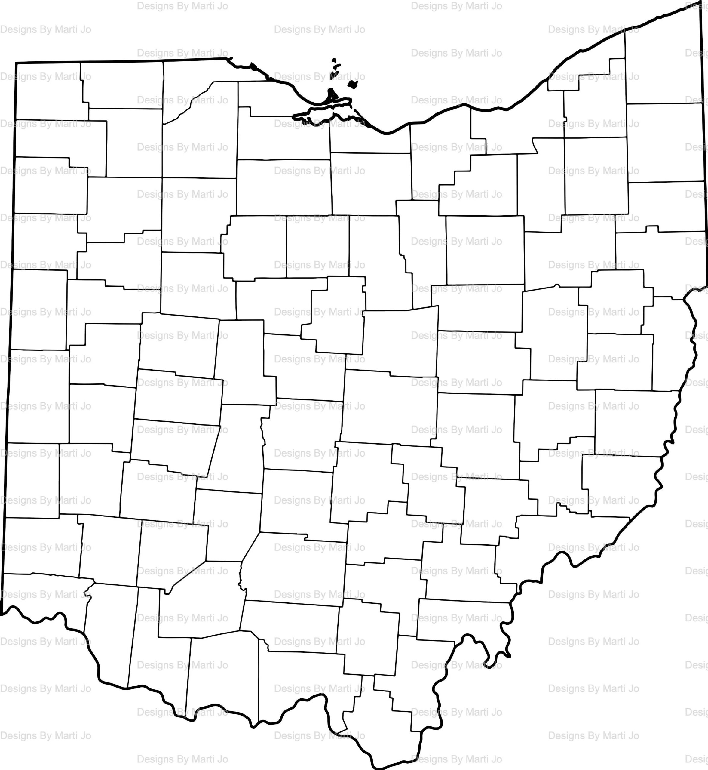 Printable Ohio Map Printable OH County Map Digital Download PDF MAP7 Etsy