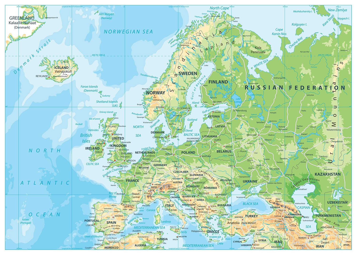 Printable Map Of Southern Europe