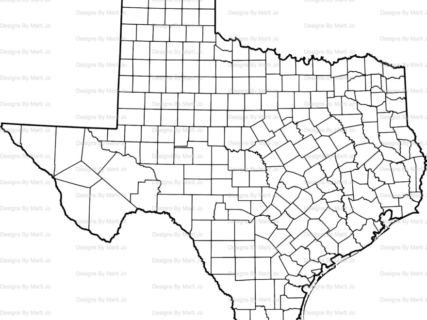 Printable Texas Map Printable TX County Map Digital Download PDF MAP16 Etsy Finland