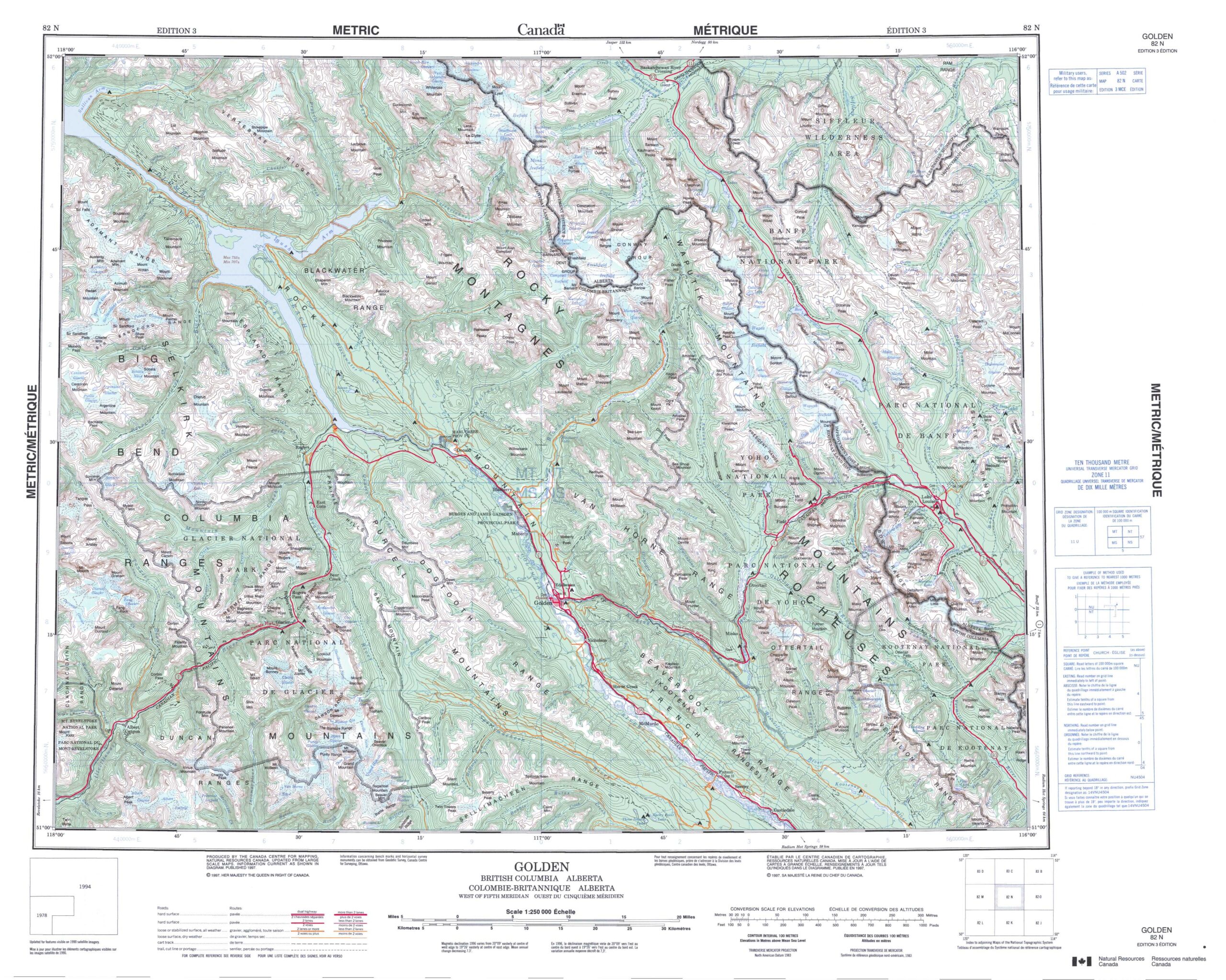 Printable Topographic Map Of Golden 082N AB
