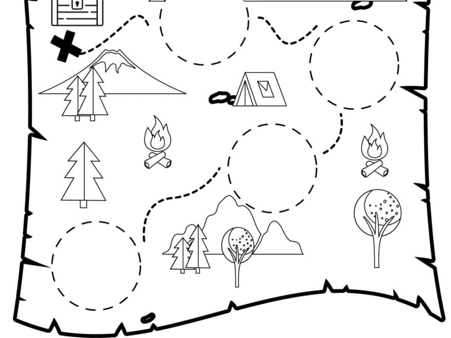 Printable Treasure Map Coloring Page Worksheets Library