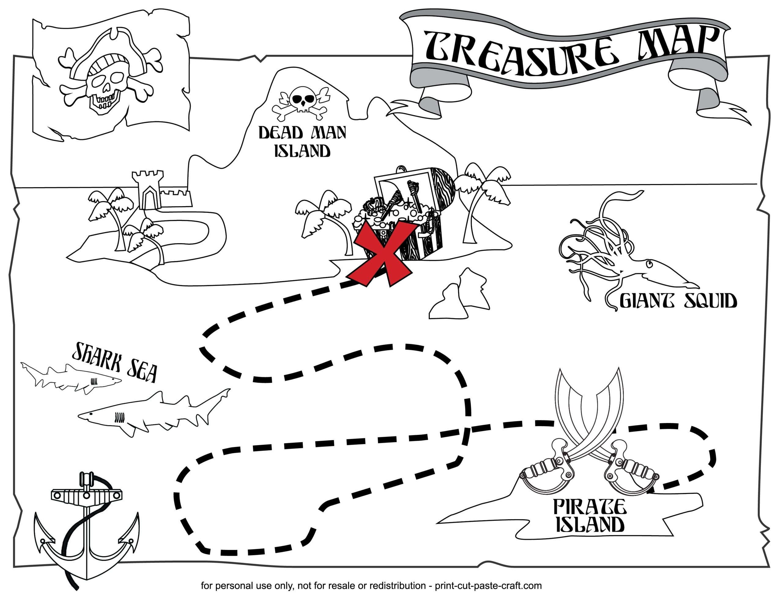 Free Printable Blank Treasure Map