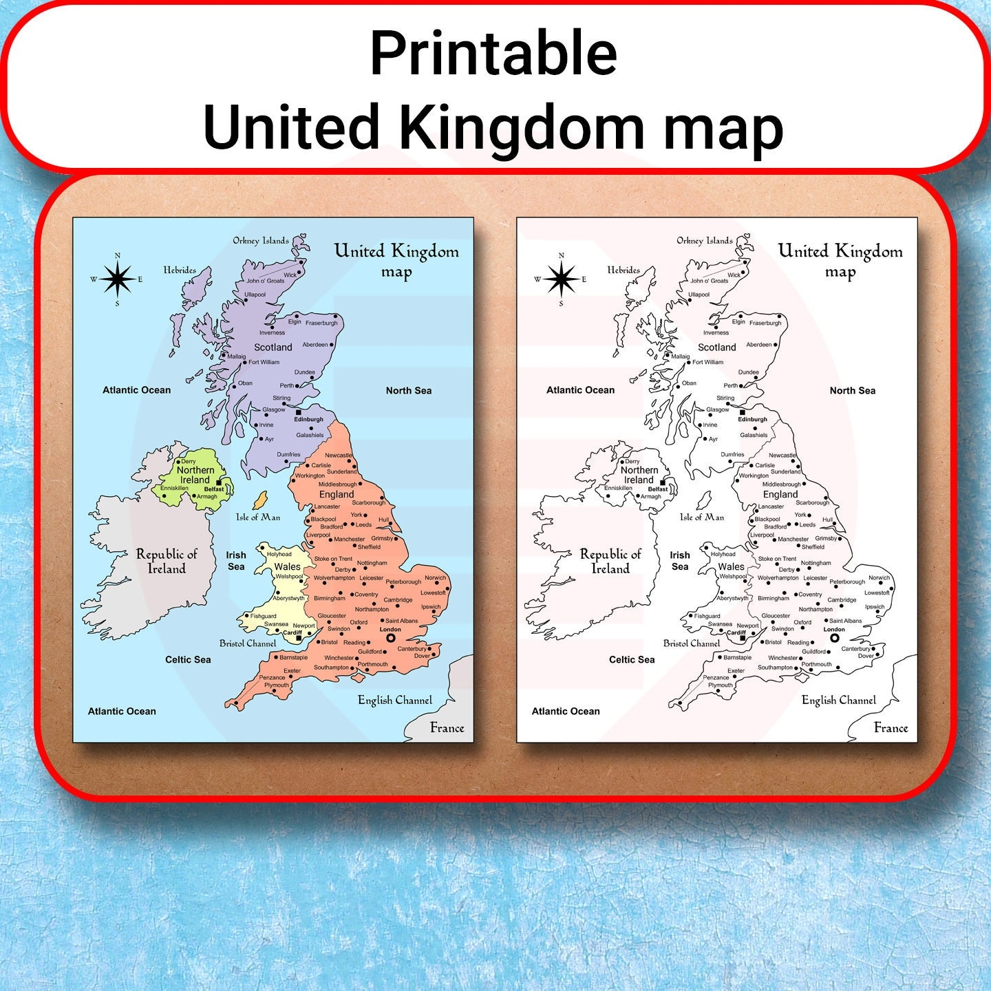 Printable United Kingdom Map Great Britain UK Map Travel Map Home Worksheets Library