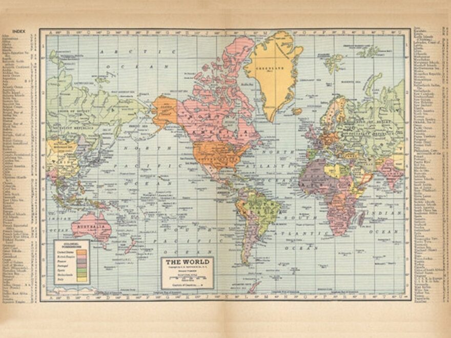 Printable World Map From 1904 A High Resolution 600 Dpi Digital Download For Large Scale Printing Etsy de Worksheets Library