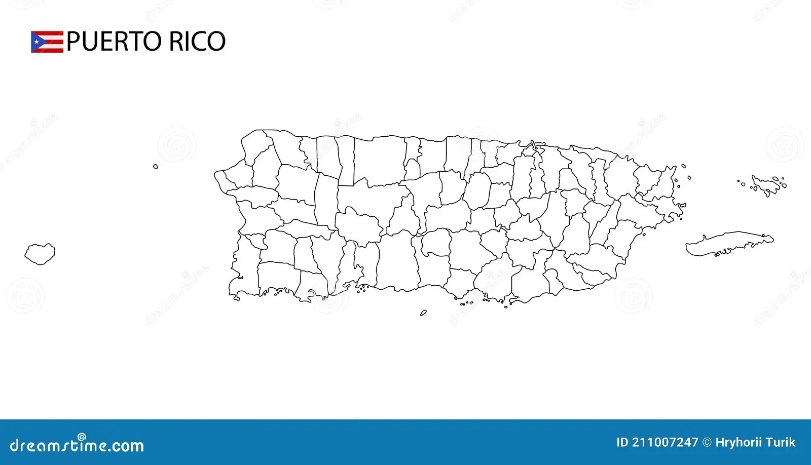 Printable Shaped Puerto Rico Map Printable