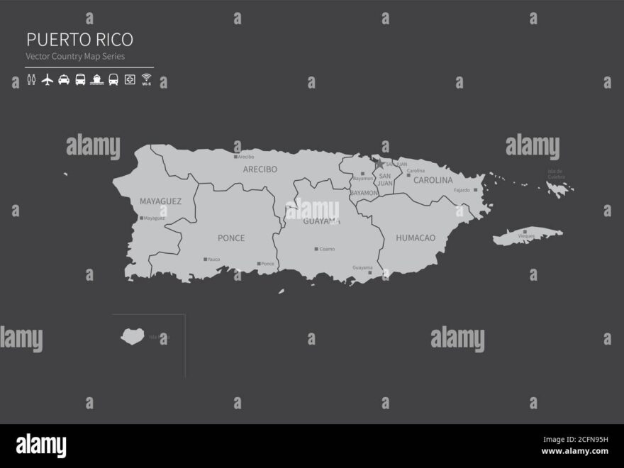 Puerto Rico Map Stock Vector Images Alamy