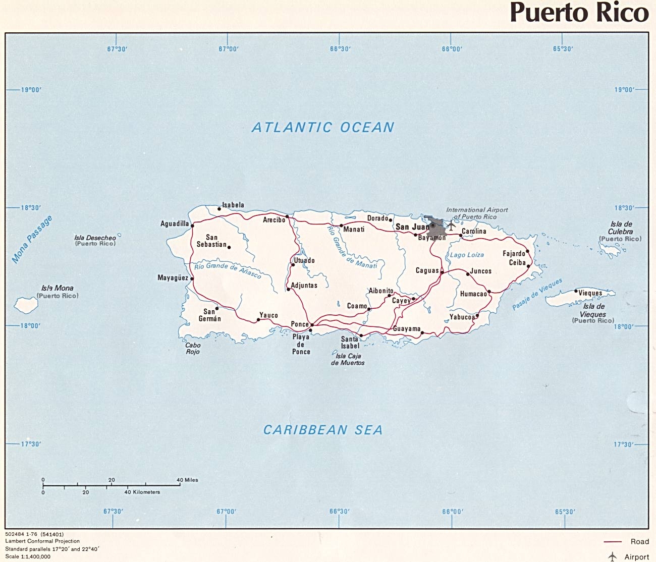 Printable Road Map Of Puerto Rico Port