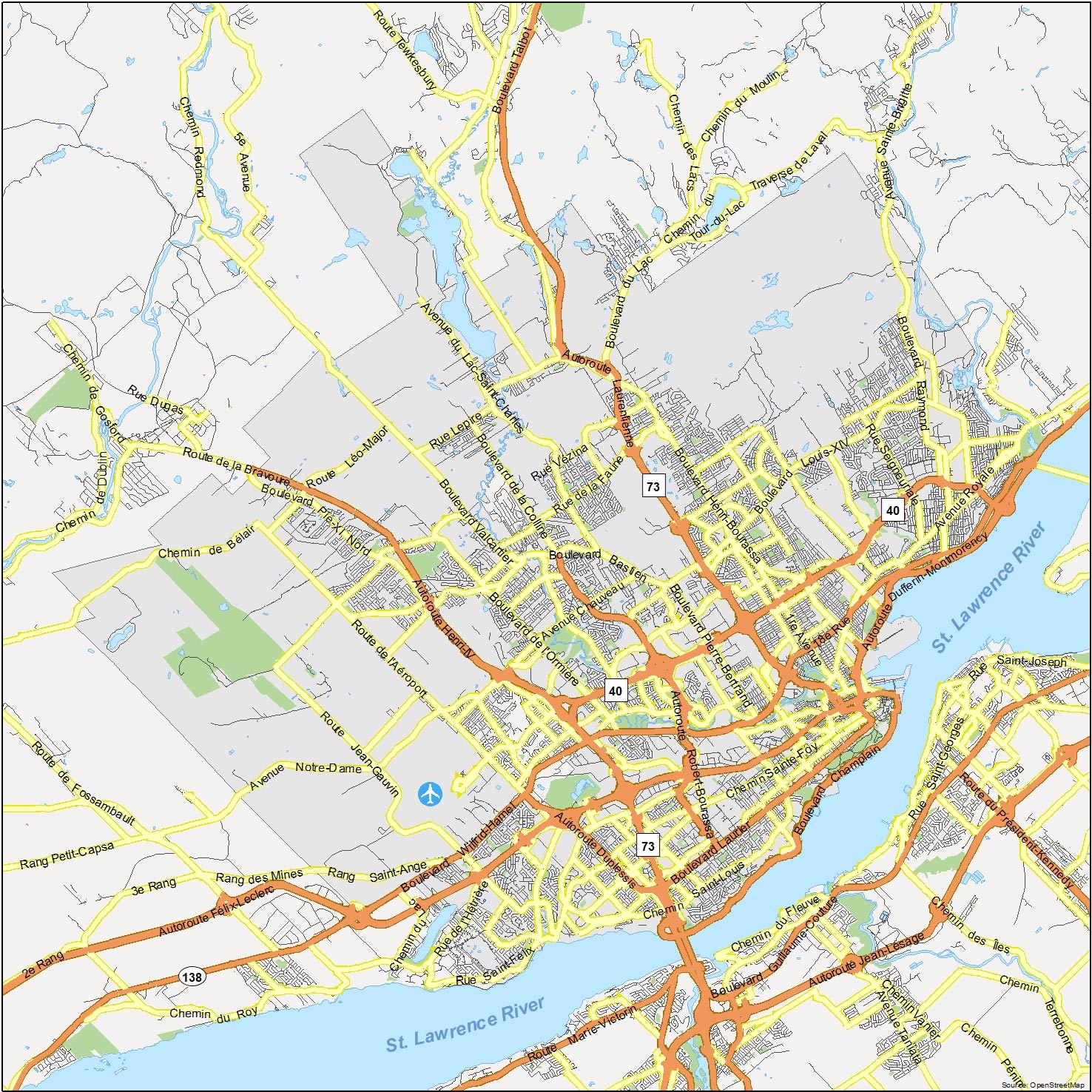 Quebec City Map Printable