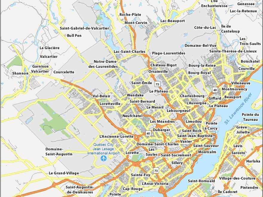 Quebec City Map Canada GIS Geography