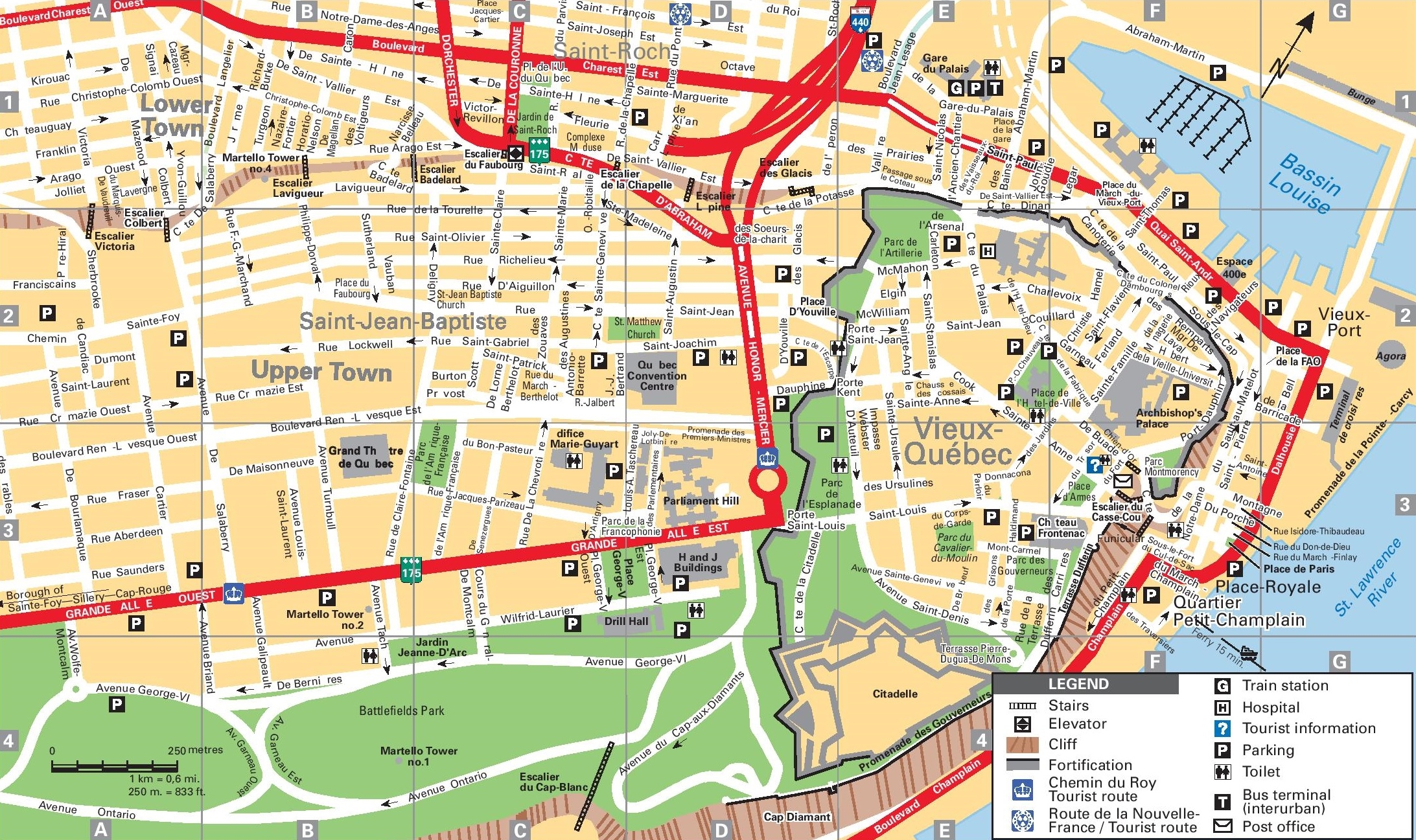 Quebec City Tourist Map Ontheworldmap