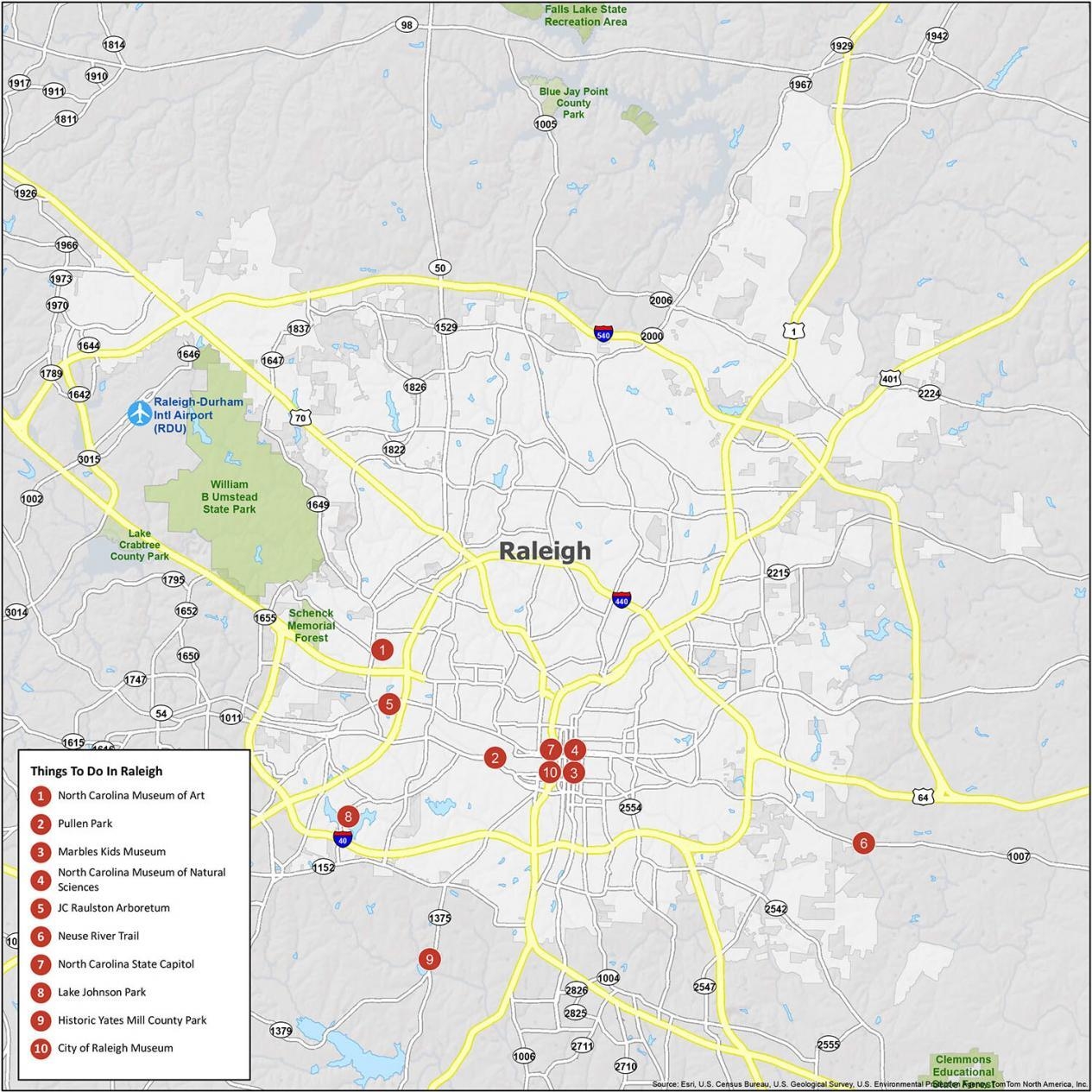 Printable Map Of Raleigh Nc