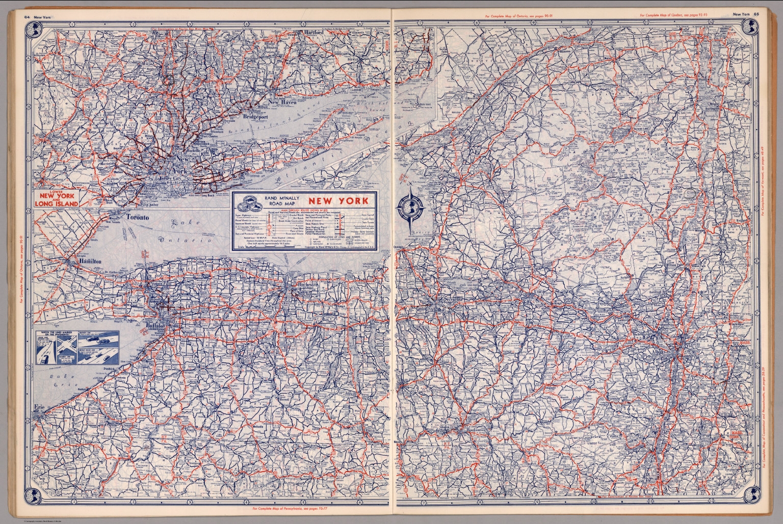 Rand McNally Road Map New York Copyright By Rand McNally Company Chicago Ill Lithographed In The U S A inset Map Lower New York And Long Island to Accompany State Farm Road Atlas 