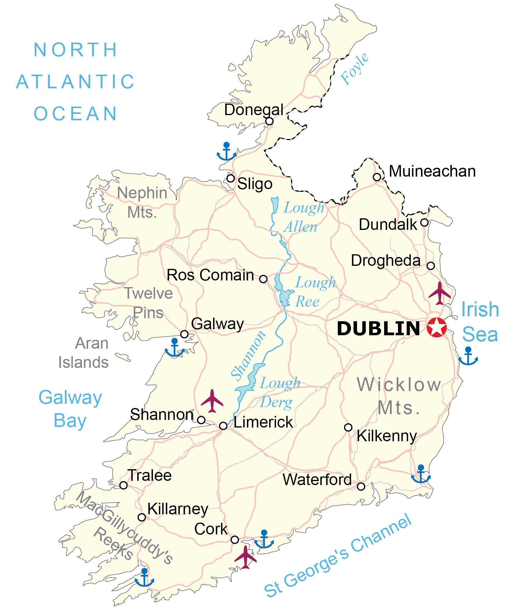 Republic Of Ireland Map GIS Geography