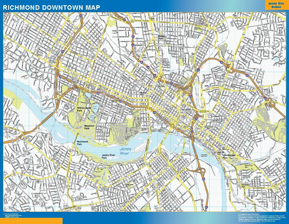 Large-Scale Printable Map Richmond Va