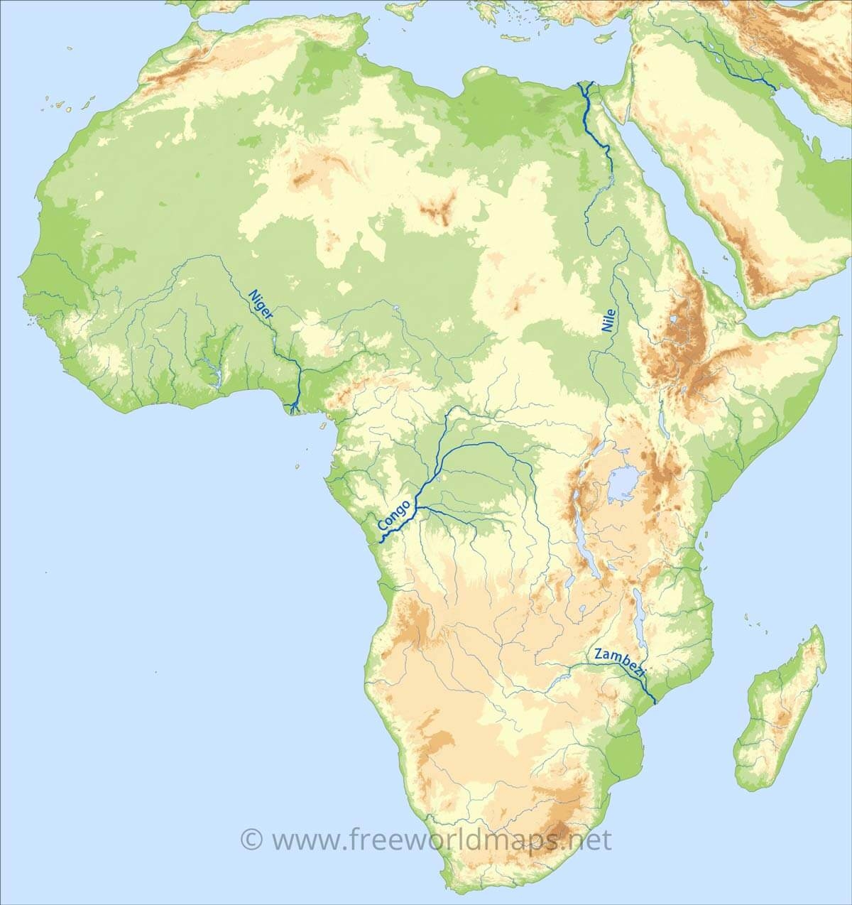 Africa Map Not Labeled Printable