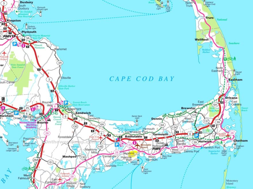 Road Map Of Cape Cod Ontheworldmap