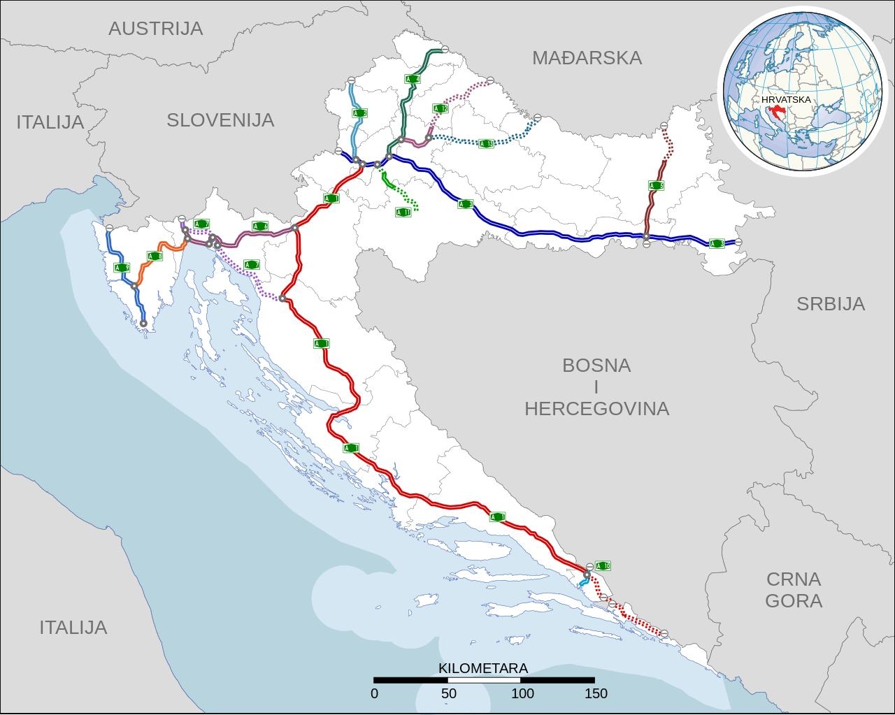 Road Map Of Croatia Roads Tolls And Highways Of Croatia