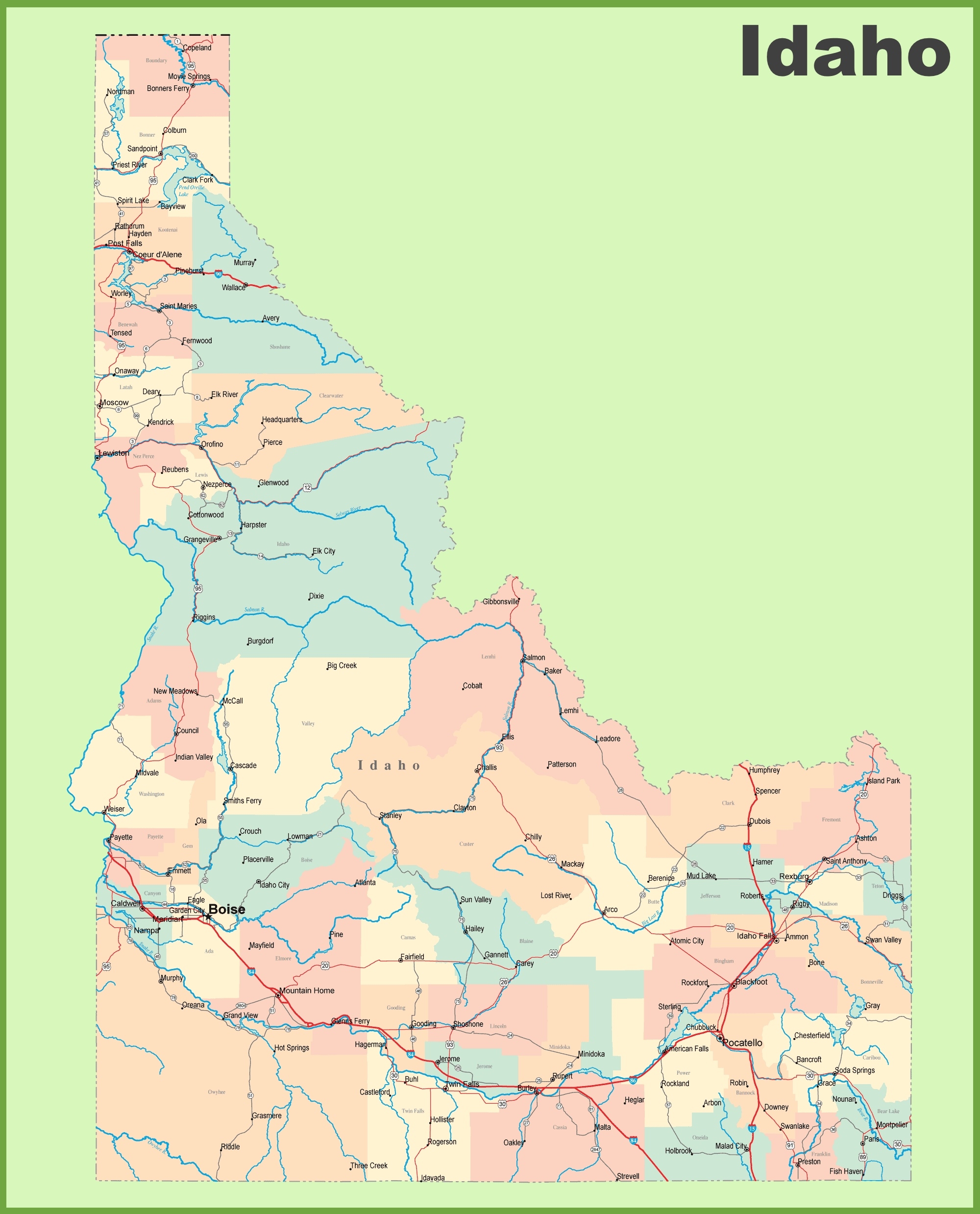 Printable South Idaho Map