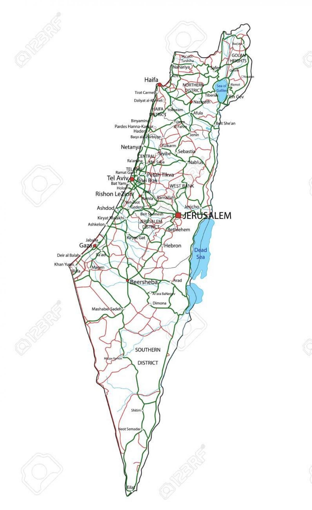 Road Map Of Israel Roads Tolls And Highways Of Israel Road Map Of Israel Roads Tolls And Highways Of Israel