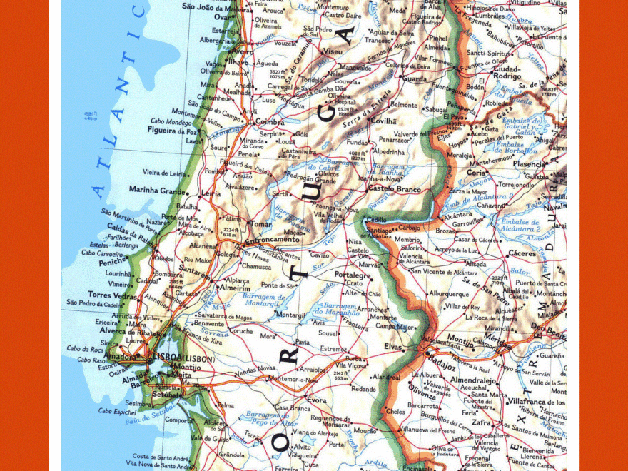 Road Map Of Portugal Maps Of Portugal Maps Of Europe GIF Map Maps Of The World In GIF Format Maps Of The Whole World