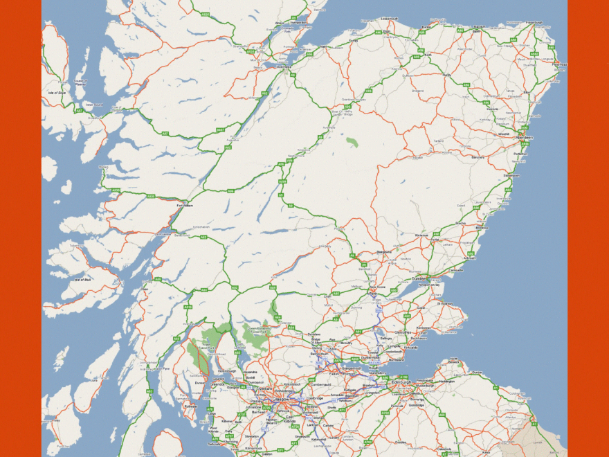 Road Map Of Scotland Maps Of Scotland Maps Of United Kingdom Maps Of Europe GIF Map Maps Of The World In GIF Format Maps Of The Whole World