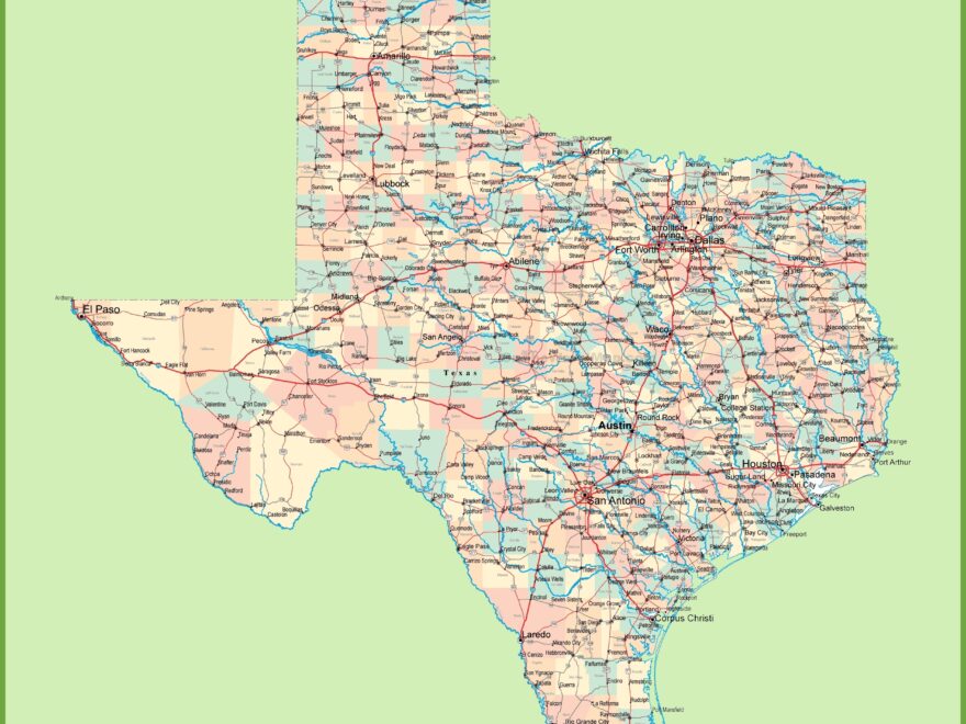 Road Map Of Texas With Cities Ontheworldmap