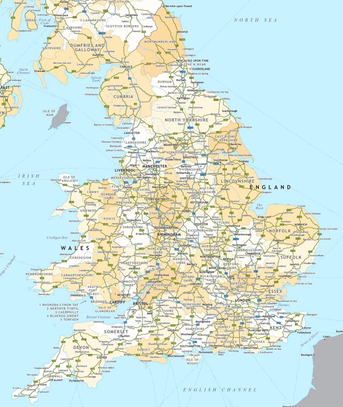 Road Map Of United Kingdom UK Roads Tolls And Highways Of United Kingdom UK 