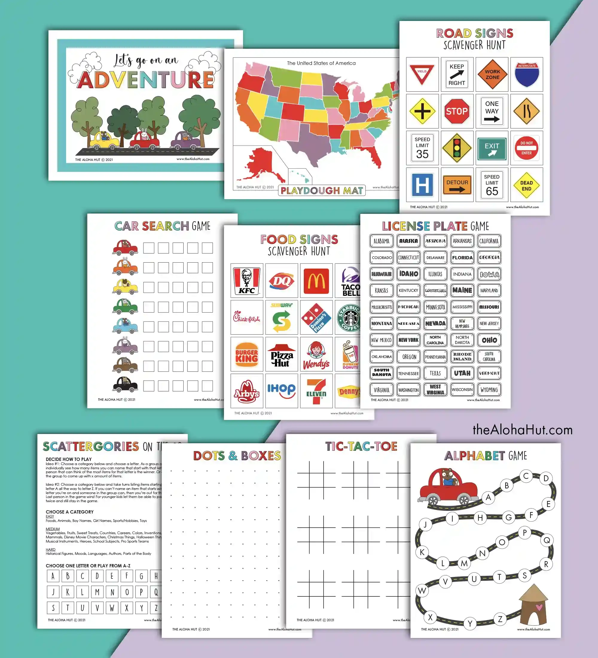 Printable Road Trip Map For Kids