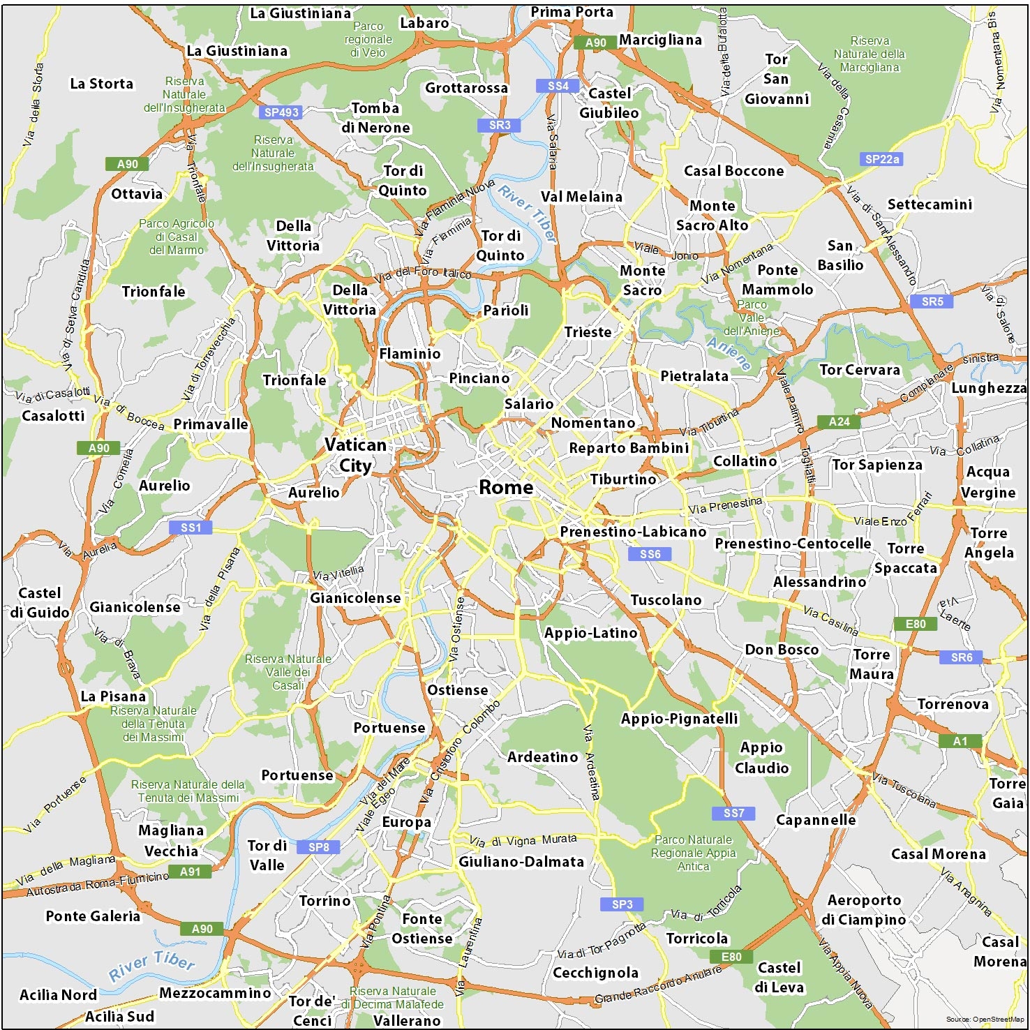 Printable Map Of Rome Attractions
