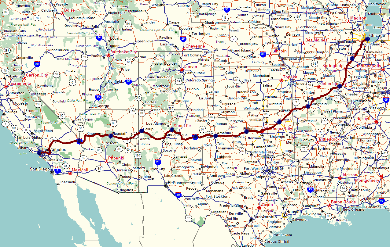 Printable Route 66 Map