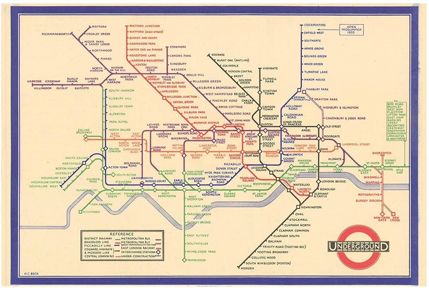 Printable Tube Map A4