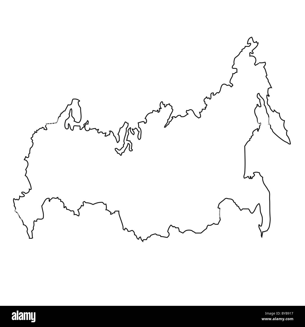 Russia Map Outline Black And White Stock Photos Images Alamy