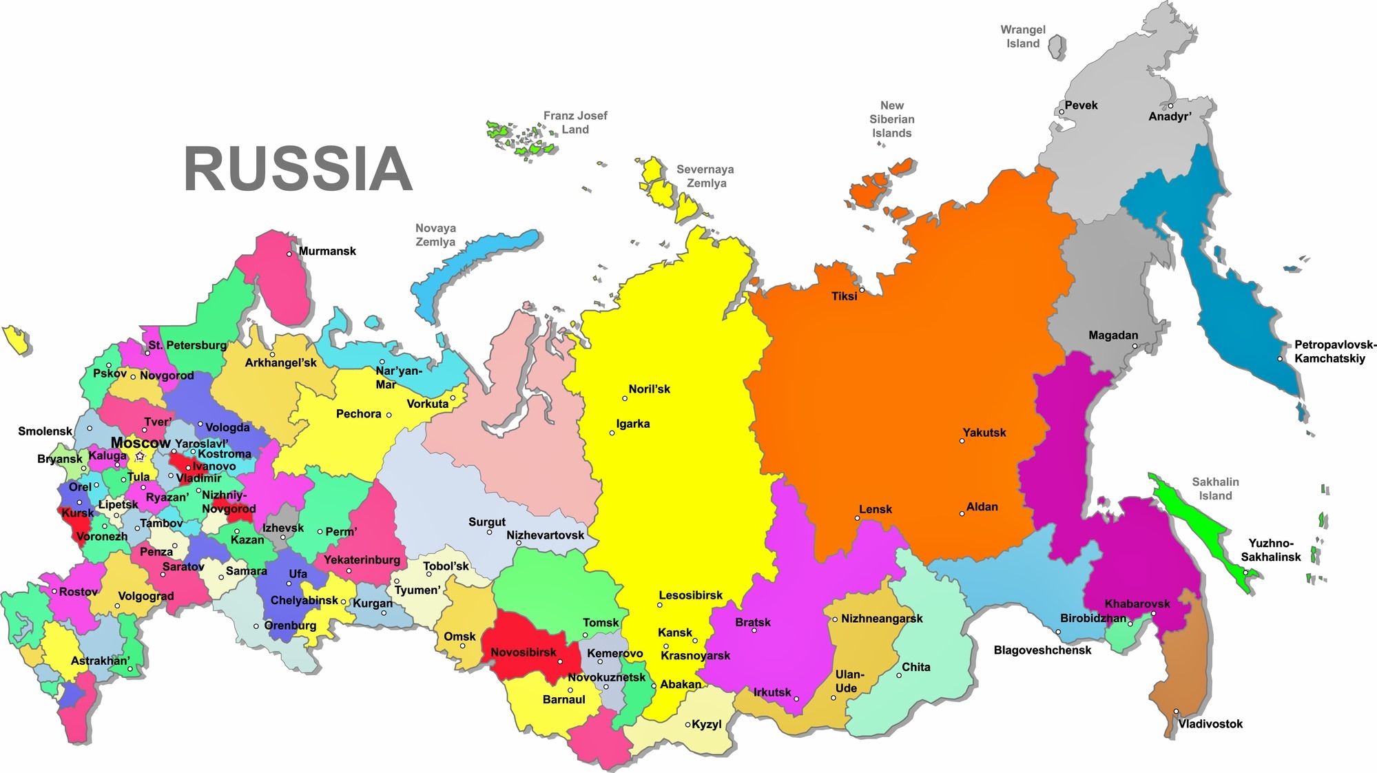 Free Printable Map Of Russia