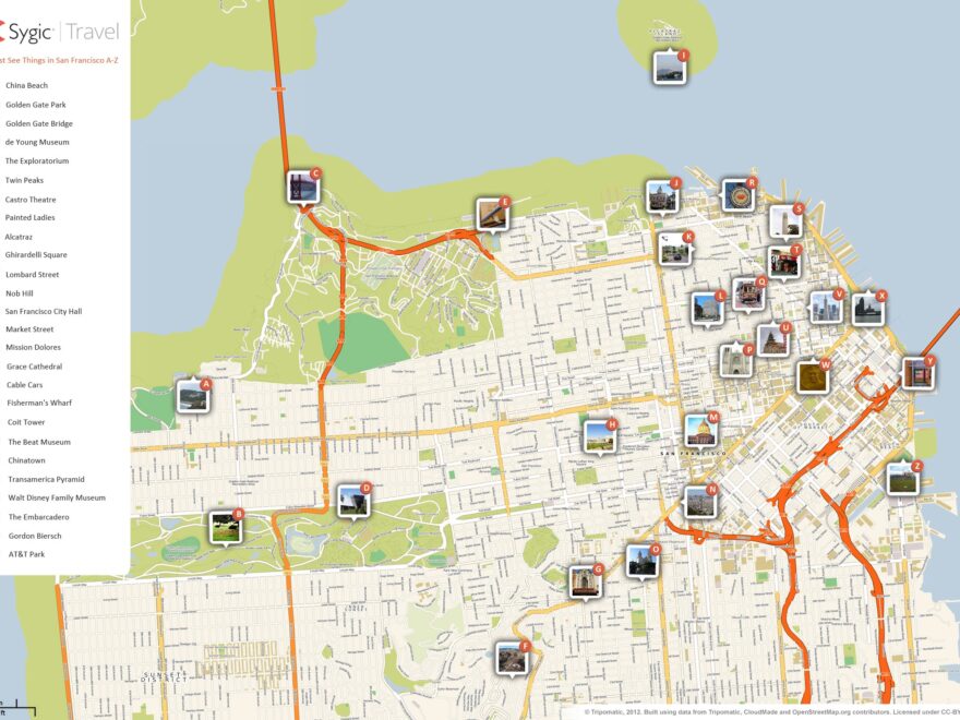 San Francisco Printable Tourist Map Tripomatic